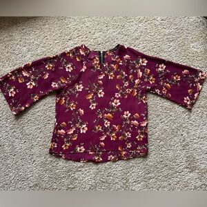 Floral Burgundy Women's Top